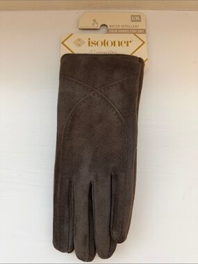 NWT Isotoner Gray Micro Suede Gloves
